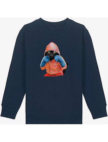 Sweat Enfant BOXING CAT BLACK