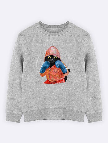 Sweat Enfant BOXING CAT BLACK