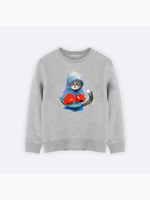 Sweat Enfant BOXING CAT GREY - Kiabi