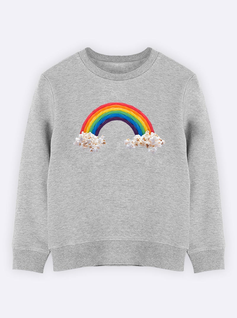 Sweat Enfant CANDY RAINBAW Gris chiné - Kiabi