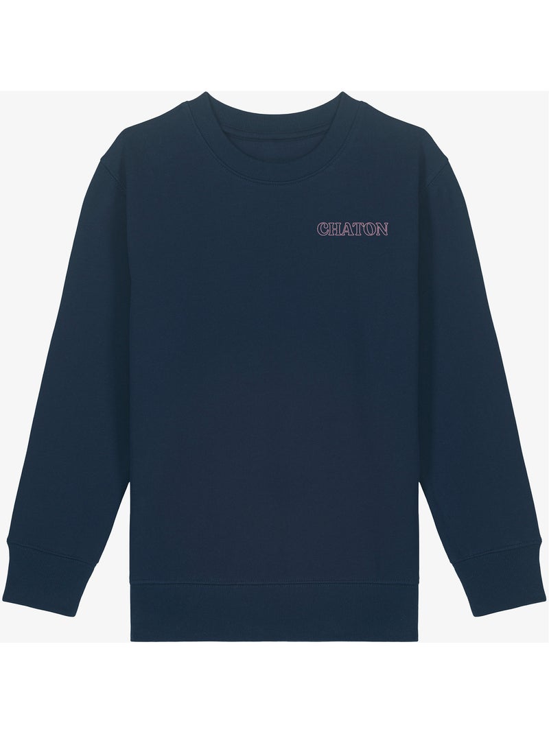 Sweat Enfant CHATON CŒUR Bleu marine - Kiabi