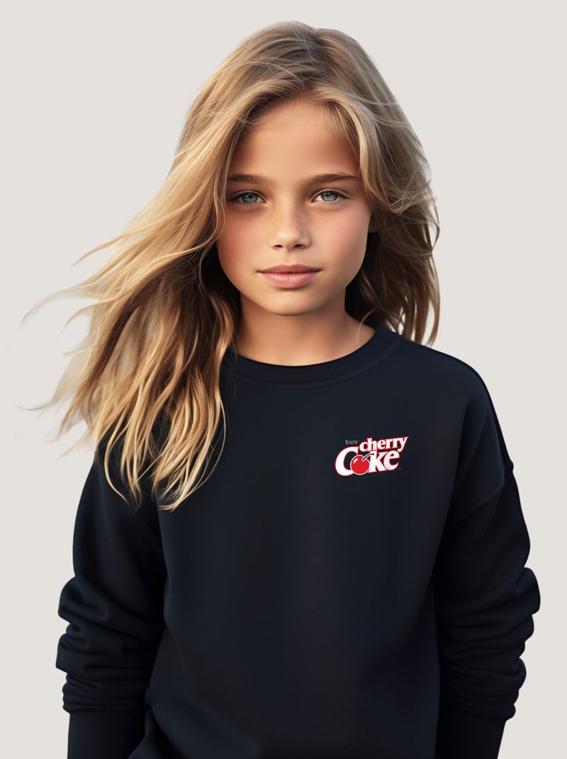 Sweat Enfant CHERRY COKE CŒUR Bleu marine - Kiabi
