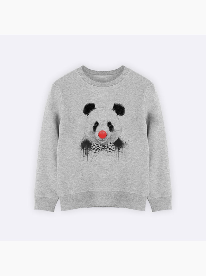Sweat Enfant CLOWN PANDA Gris chiné - Kiabi