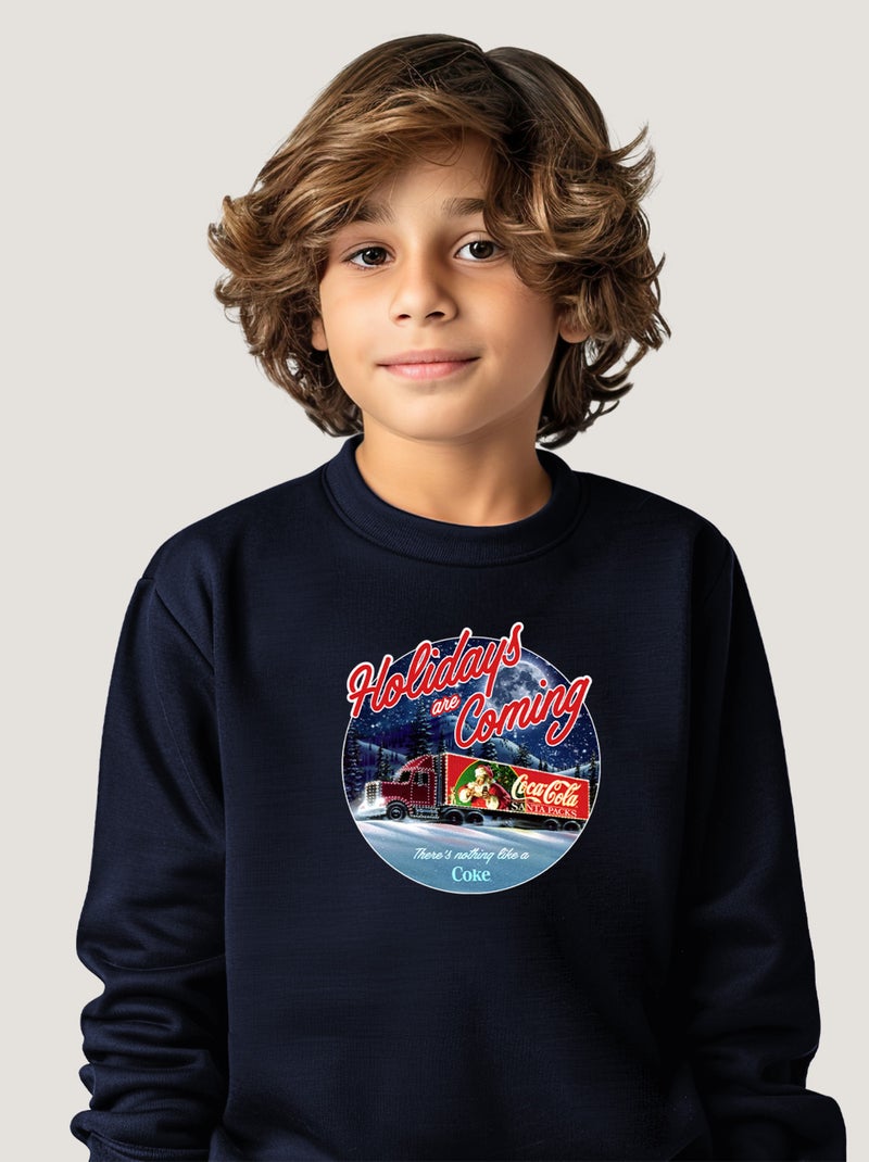 Sweat Enfant COCA COLA HOLIDAYS COMING Bleu marine - Kiabi