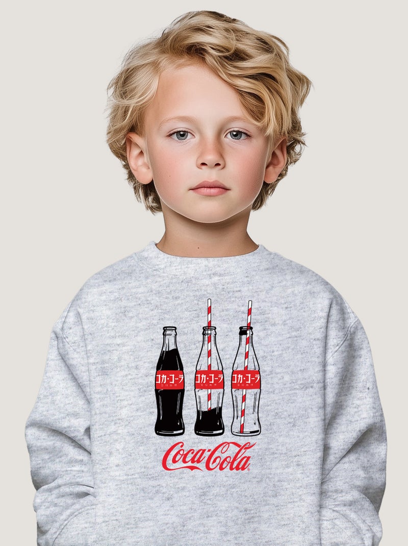 Sweat Enfant COCA JAP Gris chiné - Kiabi