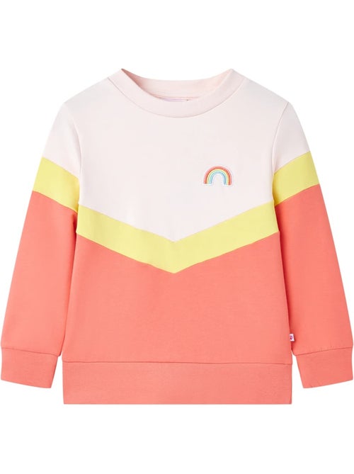 Sweat enfant col rond coton élasthanne à broderie arc-en-ciel - vidaxl - Kiabi