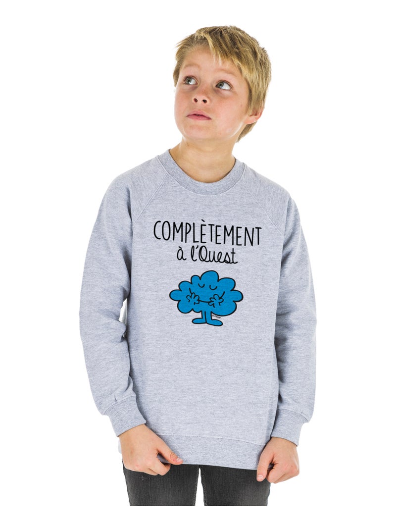 Sweat Enfant COMPLÈTEMENT À L'OUEST Gris chiné - Kiabi