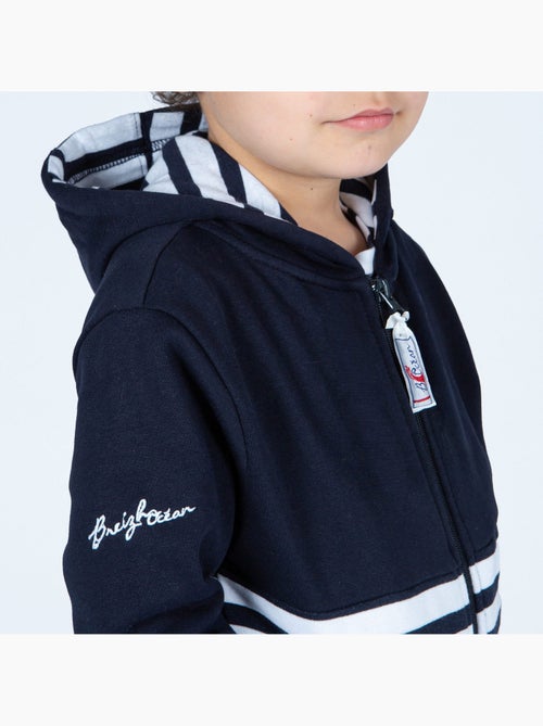 Sweat enfant en coton 'breizh océan', veste molleton coupe droite - Kiabi Sweat enfant en coton 'breizh océan', veste molleton coupe droite - Kiabi
