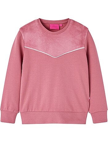 Sweat enfant en coton stretch avec empiècement velours - vidaxl