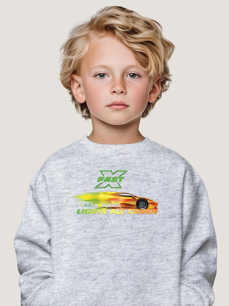 Sweat Enfant FAST AND FURIOUS 2 Gris chiné - Kiabi