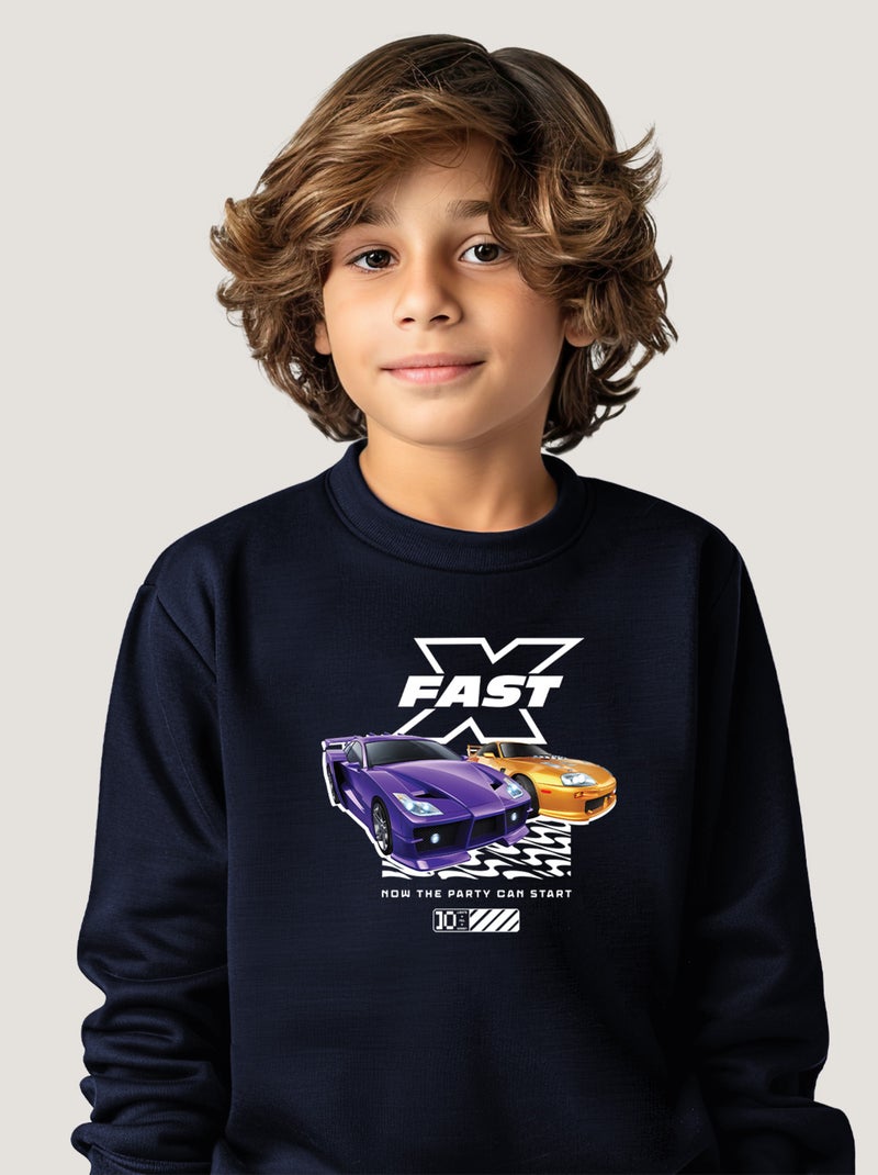 Sweat Enfant FAST AND FURIOUS 3 Bleu marine - Kiabi