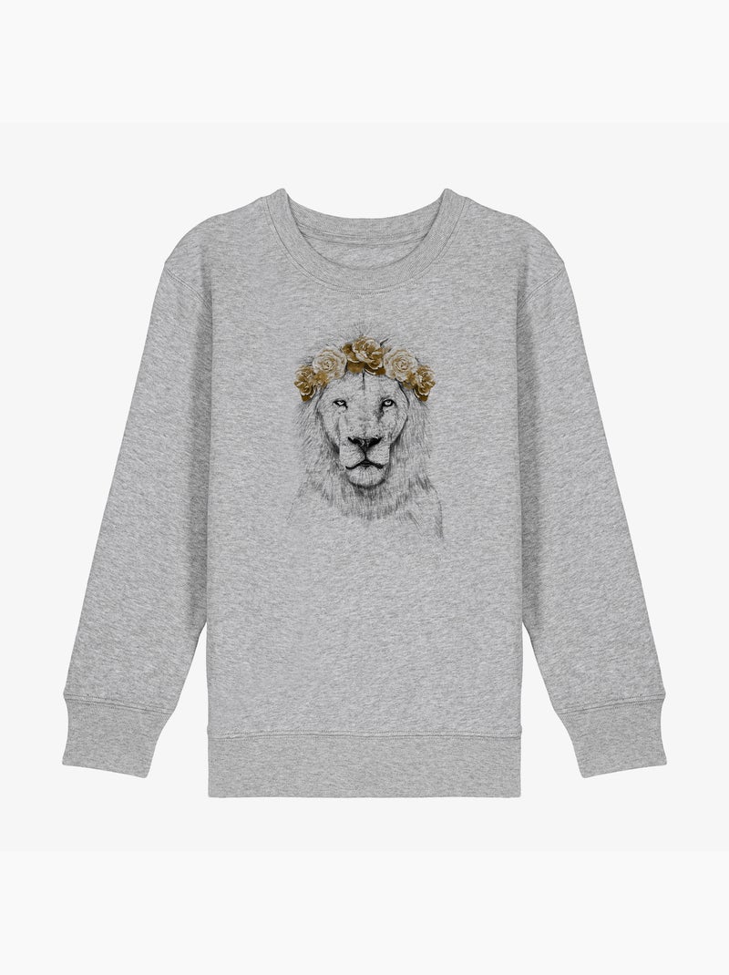 Sweat Enfant FESTIVAL LION AUTUMN Gris chiné - Kiabi