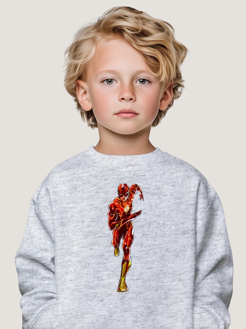 Sweat Enfant FLASH 1 Gris chiné - Kiabi