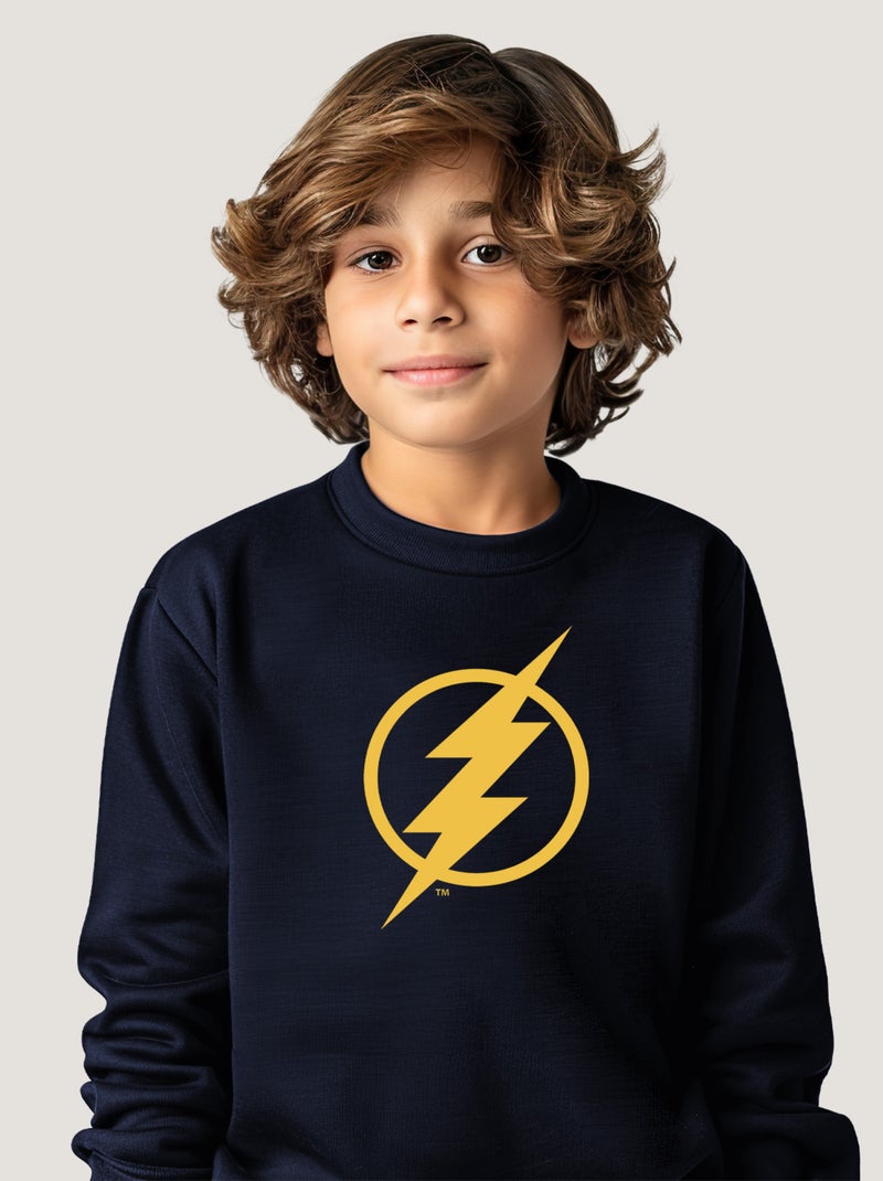 Sweat Enfant FLASH LOGO YALLOW Bleu marine - Kiabi