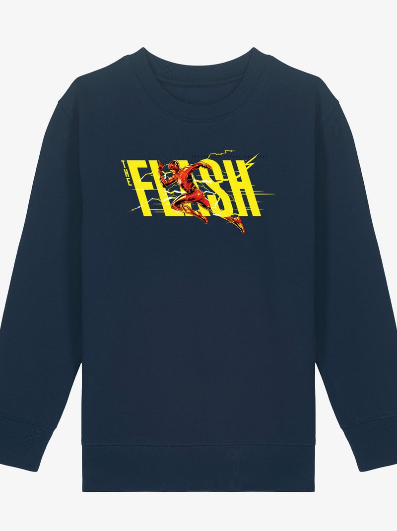 Sweat Enfant FLASH YELLOW SAVING THE FUTURE AND PAST Bleu marine - Kiabi