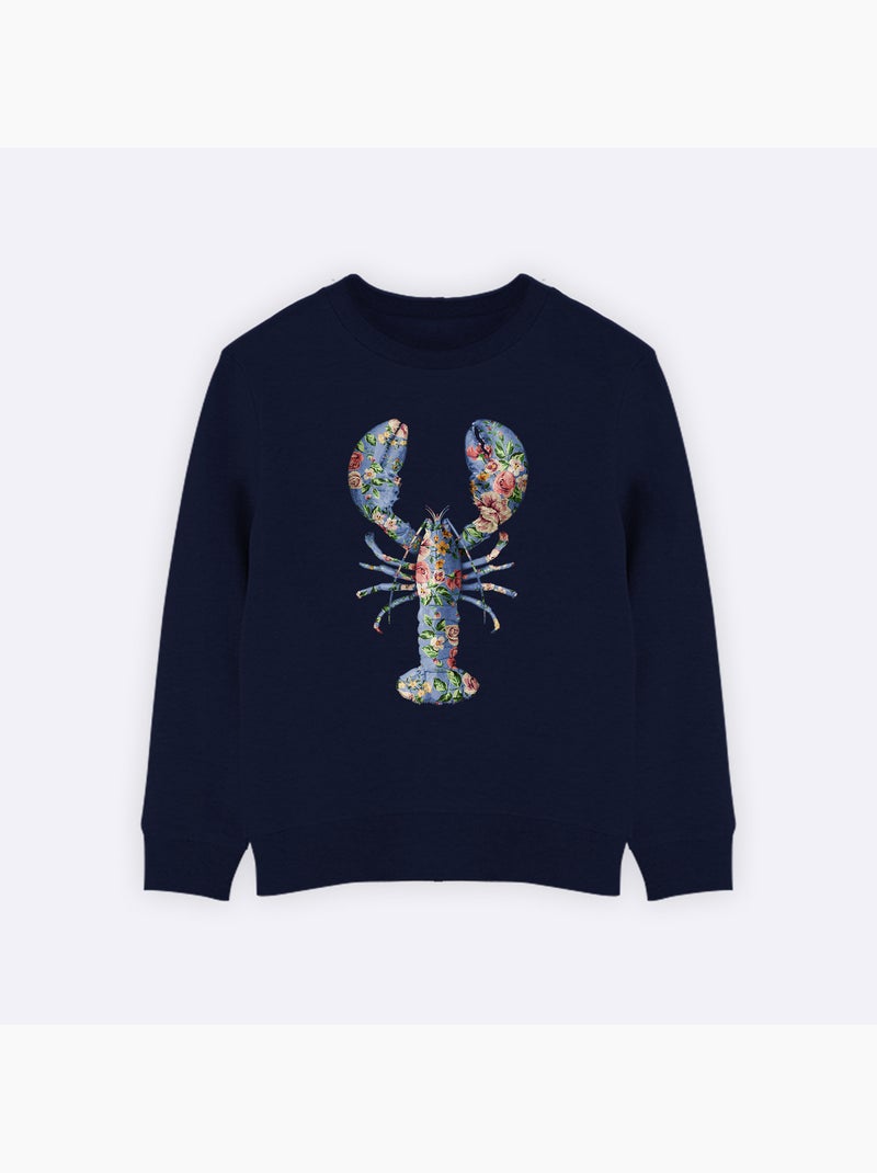 Sweat Enfant FLORAL LOBSTER Bleu marine - Kiabi