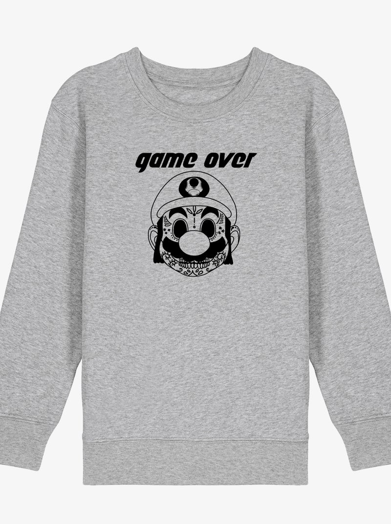 Sweat Enfant GAME OVER MARIO Gris chiné - Kiabi