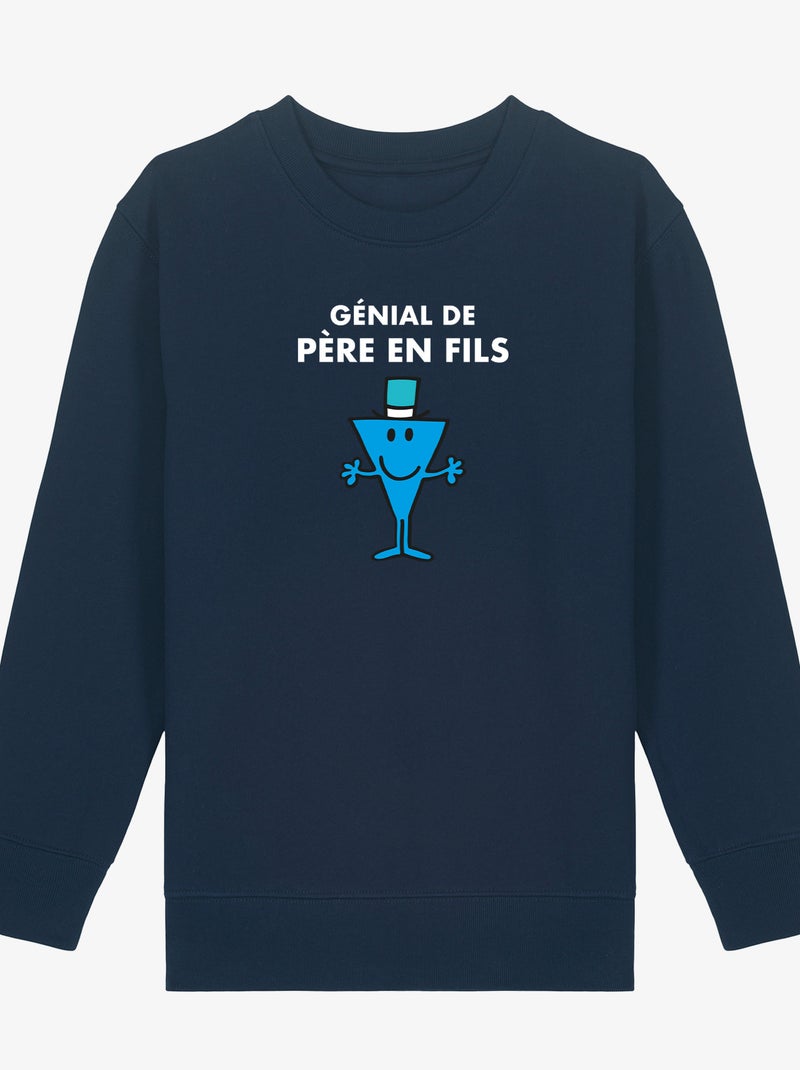 Sweat Enfant GENIAL DE PERE EN FILS Bleu marine - Kiabi
