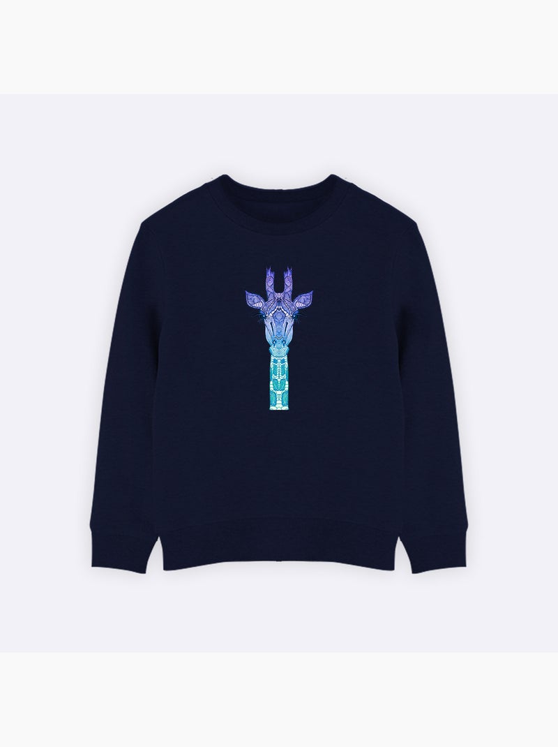 Sweat Enfant GIRAFFE MINT Bleu marine - Kiabi