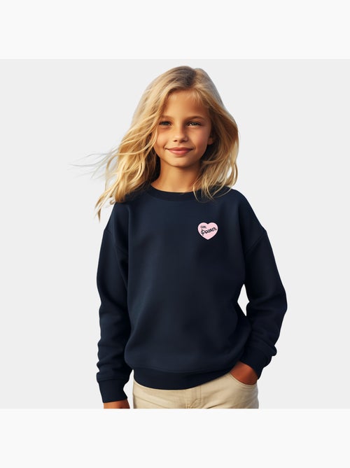 Sweat Enfant GIRL POWER PINK HEART - Kiabi