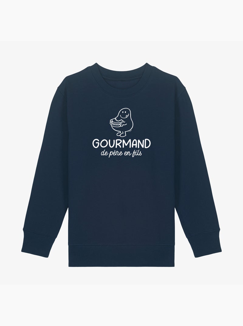 Sweat Enfant GOURMAND DE PERE EN FILS Bleu marine - Kiabi