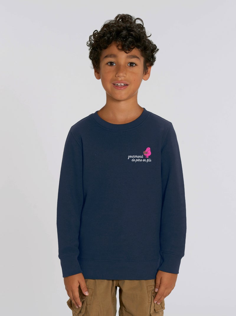 Sweat Enfant GOURMAND DE PERE EN FILS COEUR Bleu marine - Kiabi