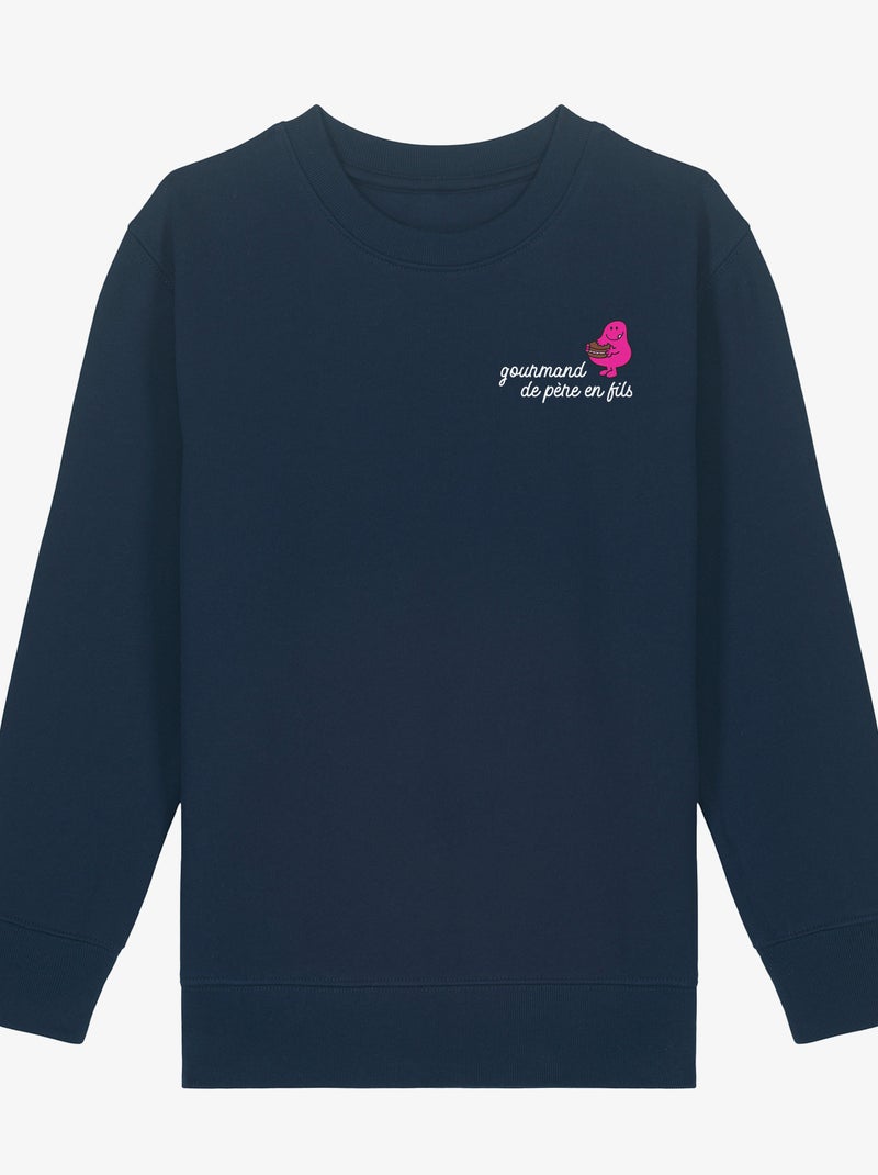 Sweat Enfant GOURMAND DE PERE EN FILS COEUR Bleu marine - Kiabi
