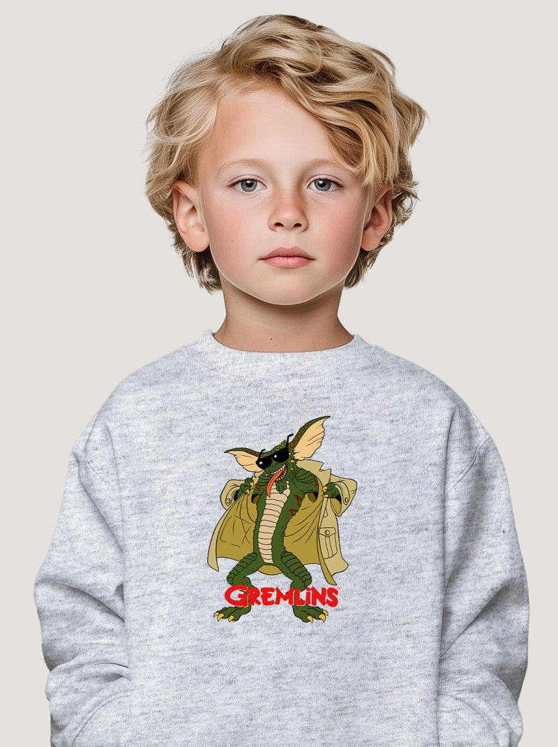 Sweat Enfant GREMLINS 3 Gris chiné - Kiabi