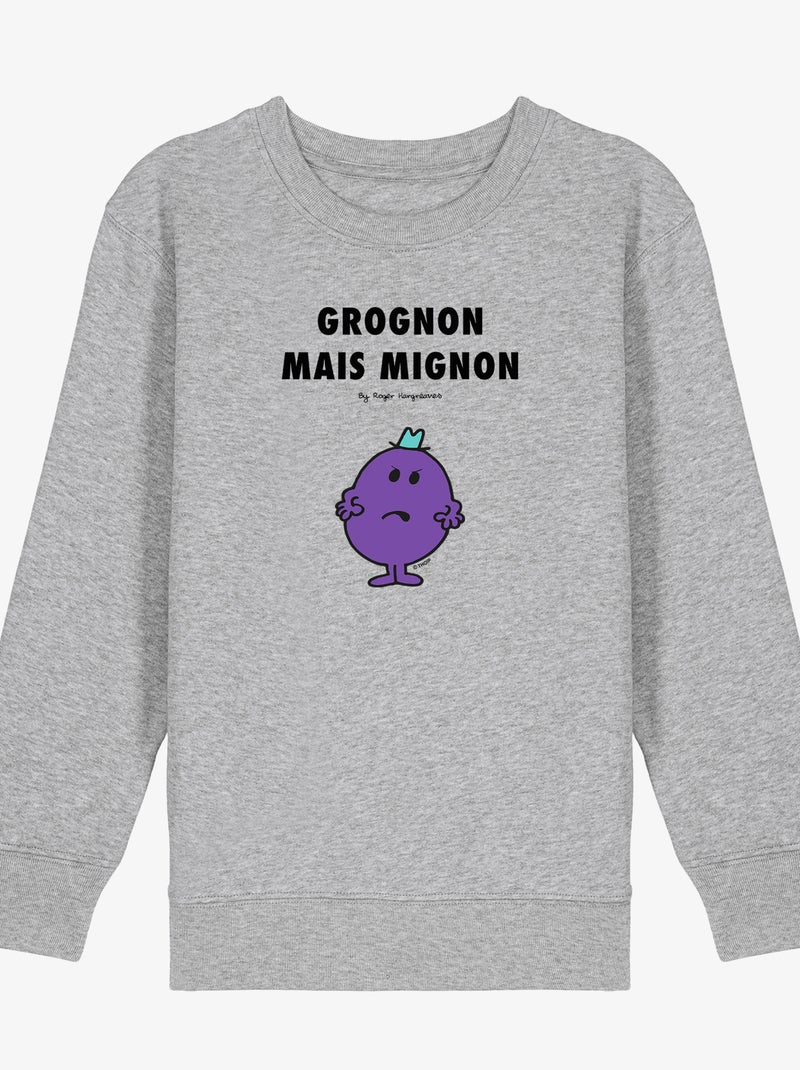 Sweat Enfant GROGNON MAIS MIGNON 2 Gris chiné - Kiabi