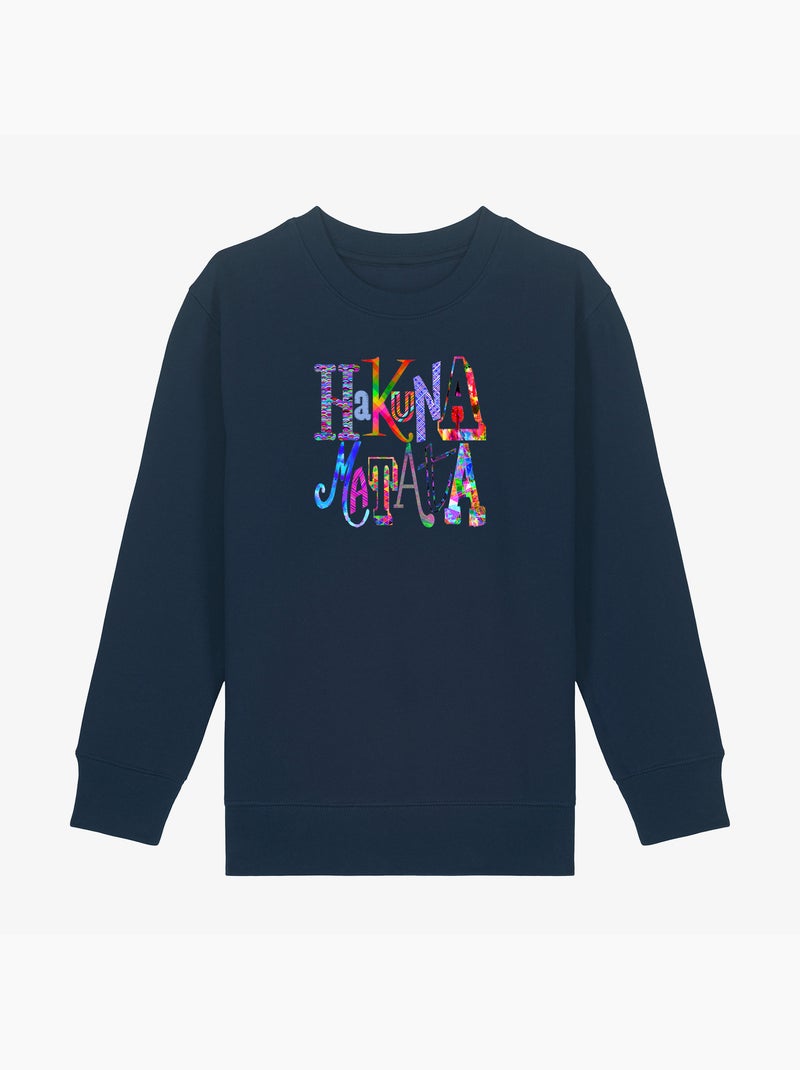 Sweat Enfant HAKUNA MATATA COLOR Bleu marine - Kiabi