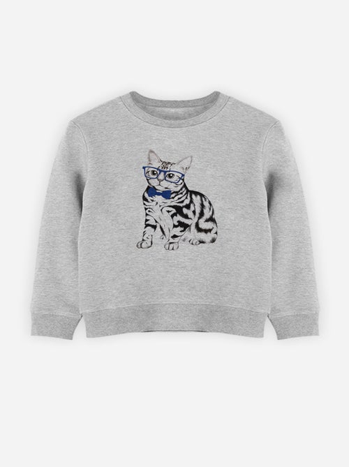 Sweat Enfant HIPSTER CAT - Kiabi