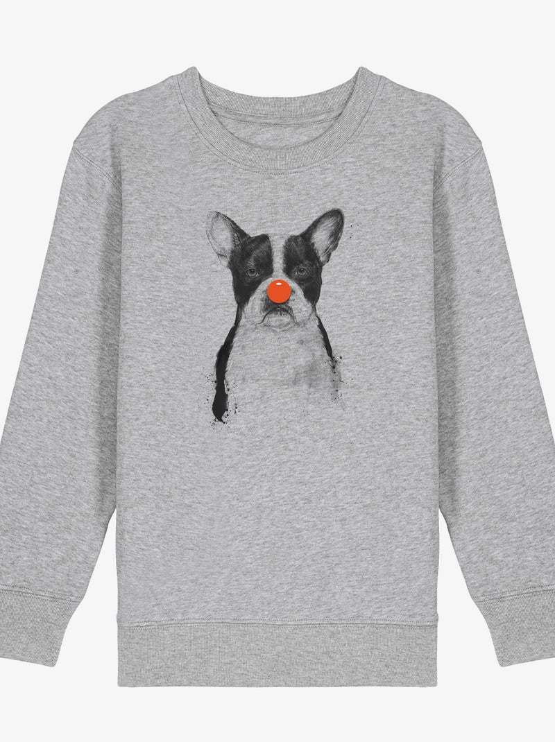 Sweat Enfant I'M NOT YOUR CLOWN Gris chiné - Kiabi