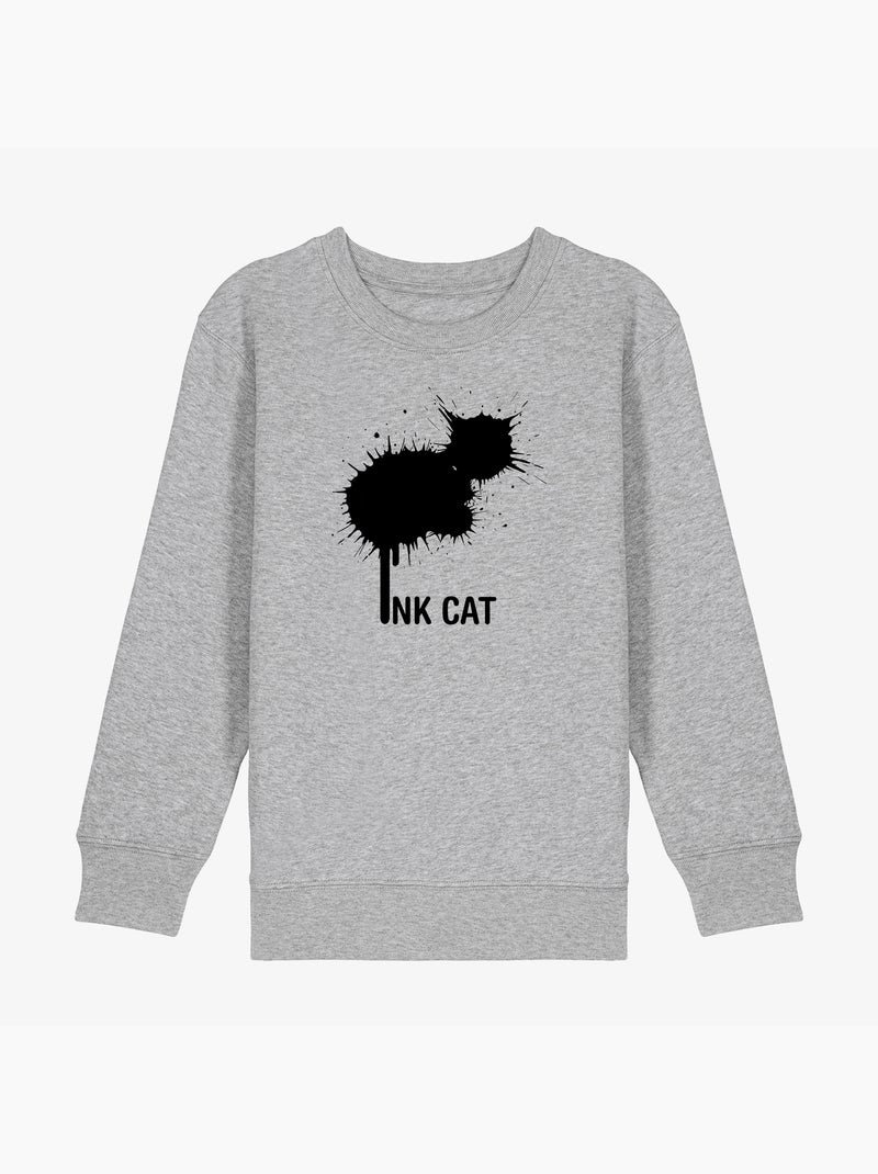 Sweat Enfant INK CAT Gris chiné - Kiabi