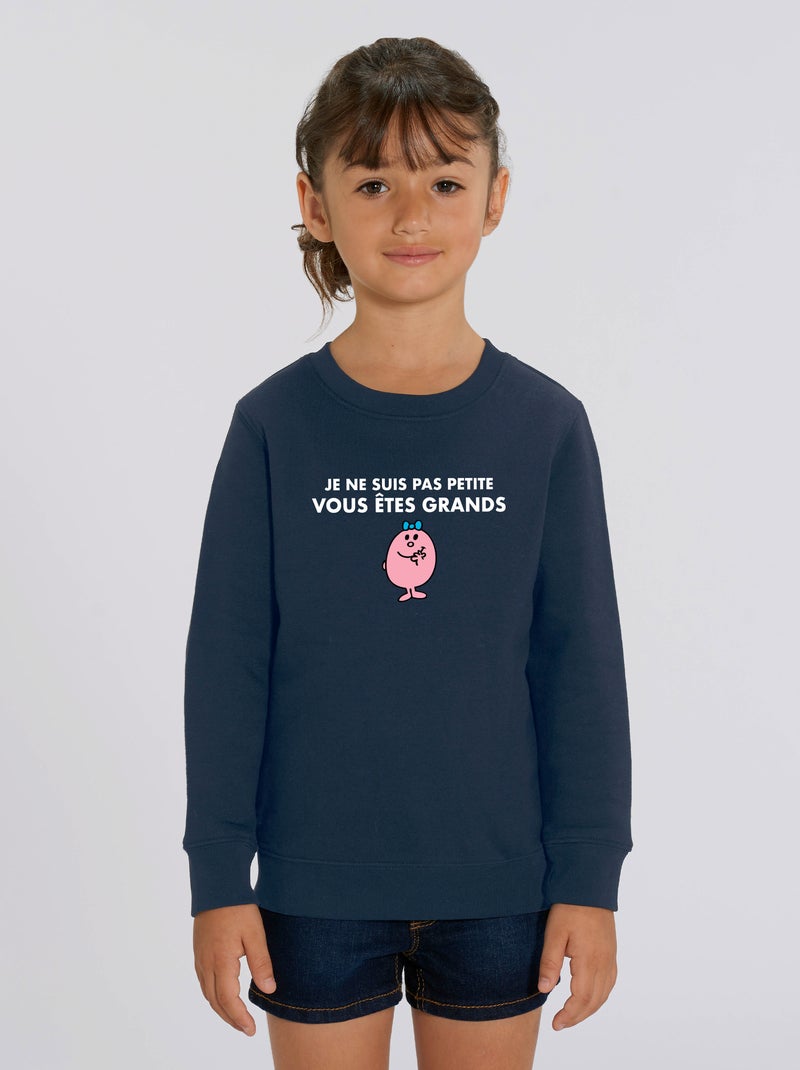 Sweat Enfant JE NE SUIS PAS PETITE VOUS ETES GRANDS Bleu marine - Kiabi