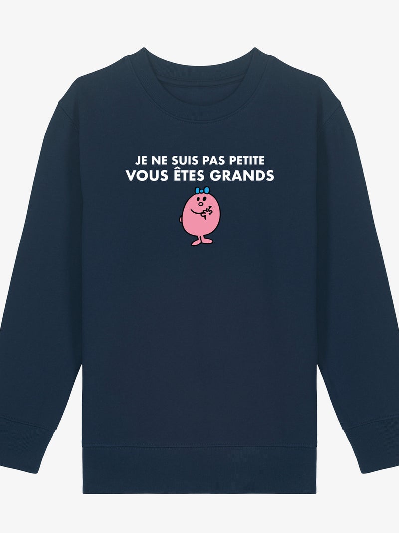 Sweat Enfant JE NE SUIS PAS PETITE VOUS ETES GRANDS Bleu marine - Kiabi