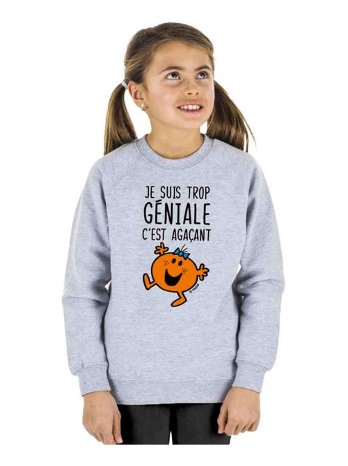 Sweat Enfant JE SUIS TROP GÉNIALE C'EST AGAÇANT - Kiabi