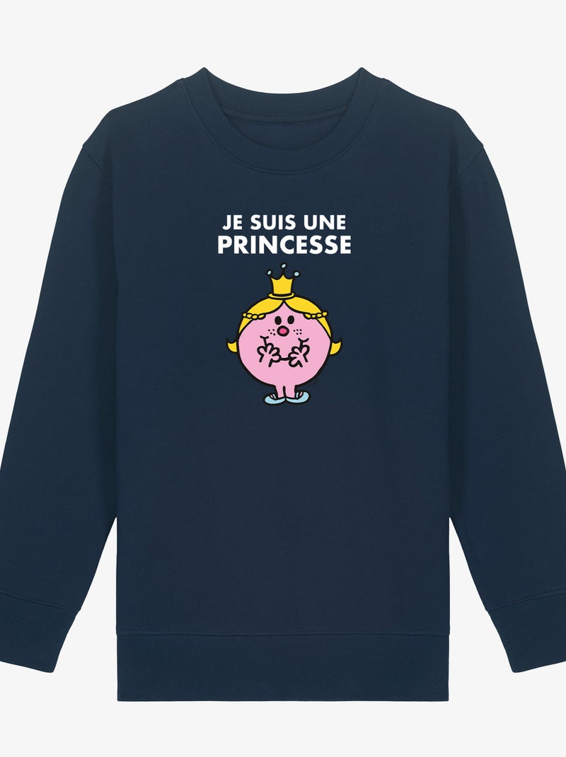 Sweat Enfant JE SUIS UNE PRINCESSE FACE Bleu marine - Kiabi