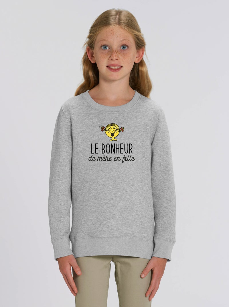 Sweat Enfant LE BONHEUR DE MERE EN FILLE Gris chiné - Kiabi