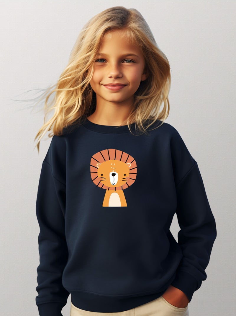 Sweat Enfant LEO Bleu marine - Kiabi