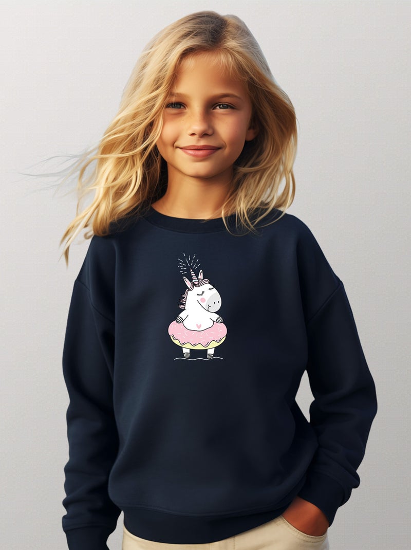 Sweat Enfant LICORNE BOUEE Bleu marine - Kiabi