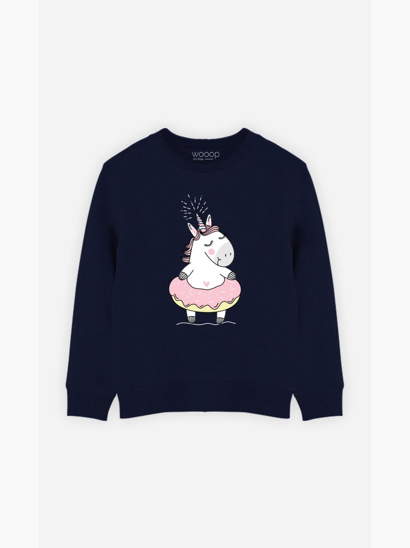 Sweat Enfant LICORNE BOUEE Bleu marine - Kiabi