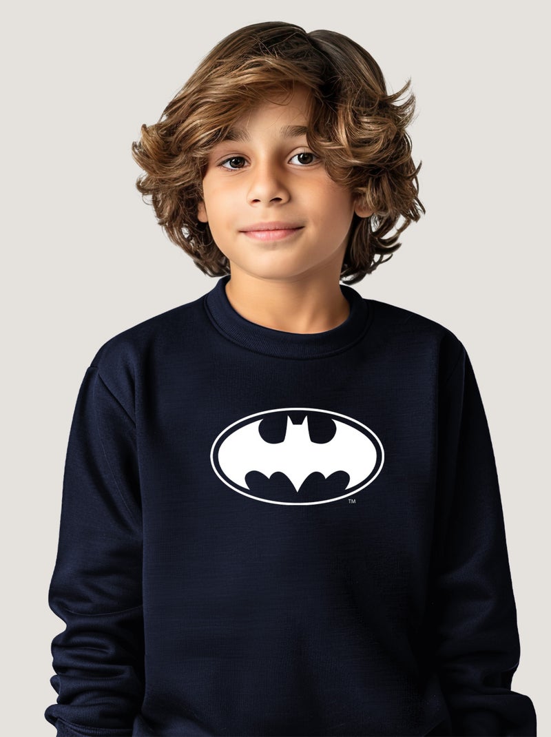 Sweat Enfant LOGO BATMAN WHITE Bleu marine - Kiabi