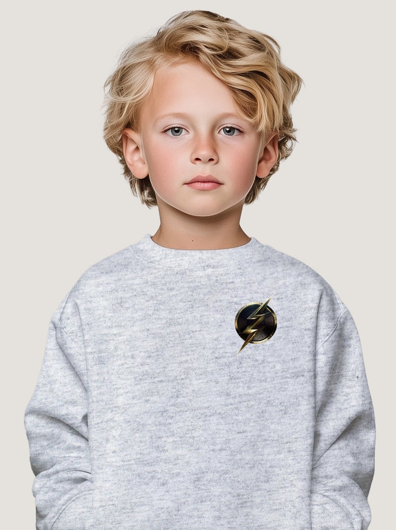 Sweat Enfant LOGO CŒUR FLASH Gris chiné - Kiabi
