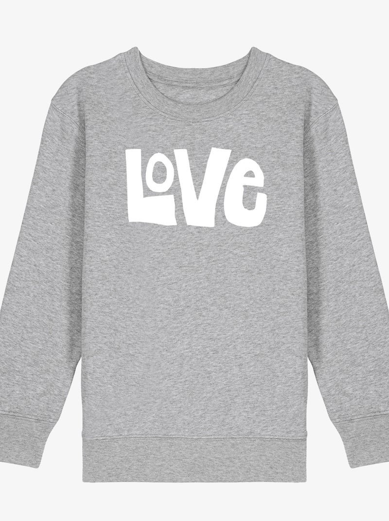 Sweat Enfant LOVE Gris chiné - Kiabi