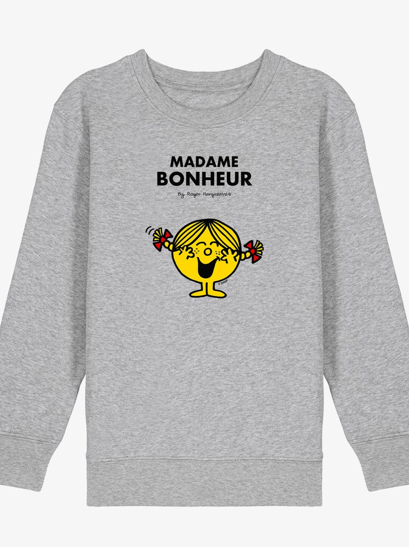 Sweat Enfant MADAME BONHEUR Gris chiné - Kiabi