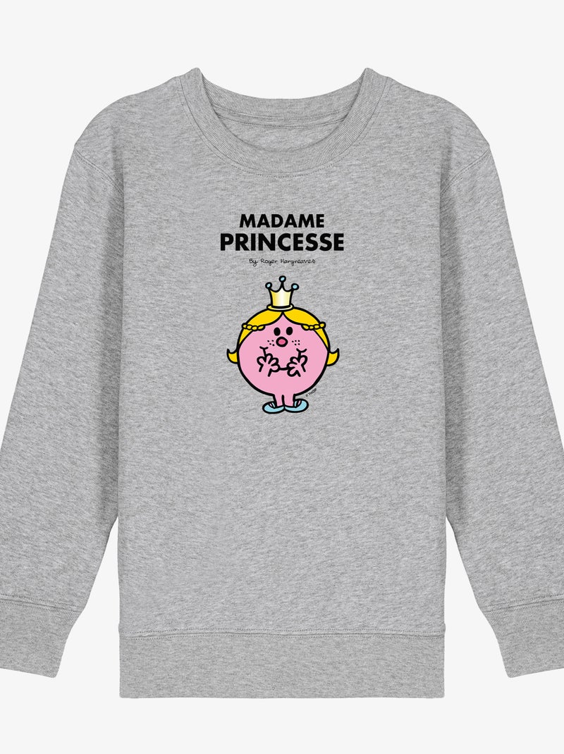 Sweat Enfant MADAME PRINCESSE Gris chiné - Kiabi