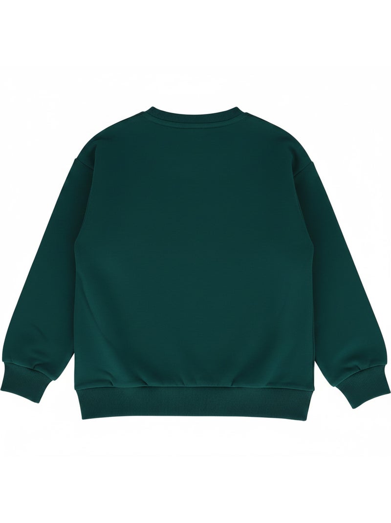 Sweat enfant manches longues Yoshi - vert Vert - Kiabi