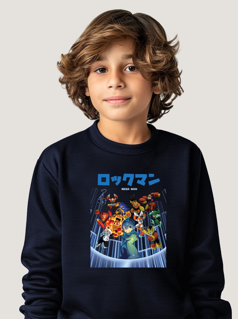 Sweat Enfant MEGAMAN 2 Bleu marine - Kiabi