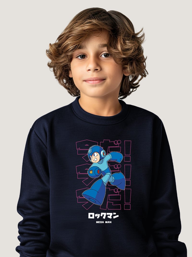 Sweat Enfant MEGAMAN 5 Bleu marine - Kiabi