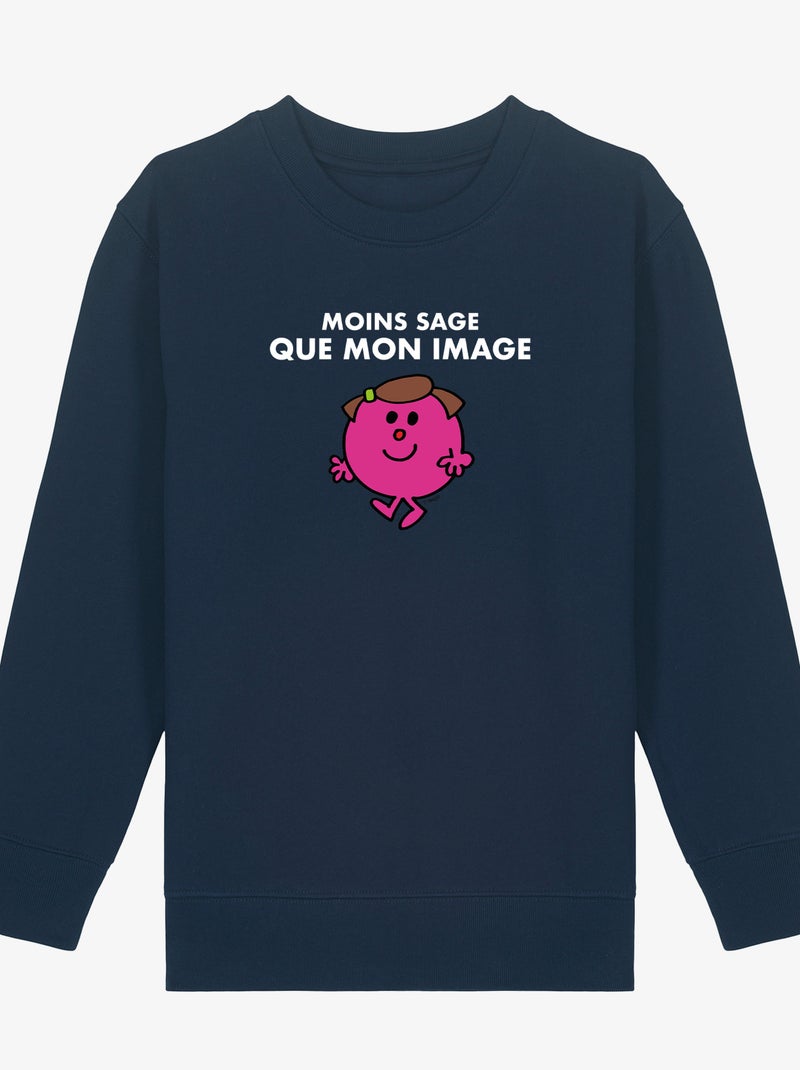 Sweat Enfant MOINS SAGE QUE MON IMAGE Bleu marine - Kiabi